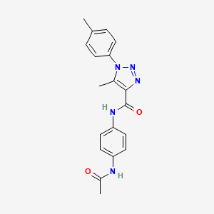 molecular formula C19H19N5O2 B2887832 N-(4-acetamidophenyl)-5-methyl-1-(4-methylphenyl)-1H-1,2,3-triazole-4-carboxamide CAS No. 871323-08-9