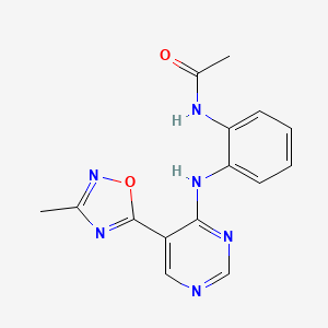 N-(2-((5-(3-methyl-1,2,4-oxadiazol-5-yl)pyrimidin-4-yl)amino)phenyl)acetamide