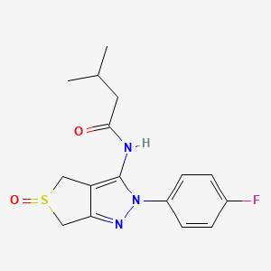 N-[2-(4-fluorophenyl)-5-oxo-4,6-dihydrothieno[3,4-c]pyrazol-3-yl]-3-methylbutanamide