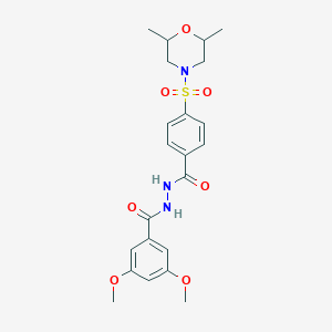 molecular formula C22H27N3O7S B2887853 N'-(3,5-DIMETHOXYBENZOYL)-4-[(2,6-DIMETHYLMORPHOLIN-4-YL)SULFONYL]BENZOHYDRAZIDE CAS No. 391896-76-7