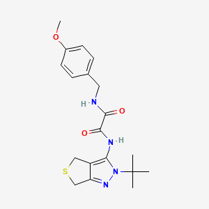 molecular formula C19H24N4O3S B2887880 N-{2-tert-butyl-2H,4H,6H-thieno[3,4-c]pyrazol-3-yl}-N'-[(4-methoxyphenyl)methyl]ethanediamide CAS No. 899952-58-0