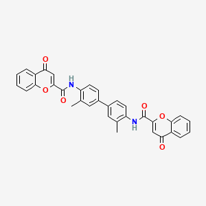 molecular formula C34H24N2O6 B2887906 N-[3,3'-dimethyl-4'-(4-oxo-4H-chromene-2-amido)-[1,1'-biphenyl]-4-yl]-4-oxo-4H-chromene-2-carboxamide CAS No. 477545-82-7