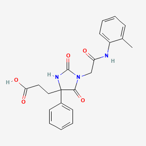 3-(2,5-Dioxo-1-(2-oxo-2-(o-tolylamino)ethyl)-4-phenylimidazolidin-4-yl)propanoic acid