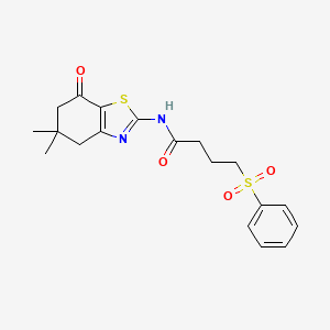 N-(5,5-dimethyl-7-oxo-4,5,6,7-tetrahydrobenzo[d]thiazol-2-yl)-4-(phenylsulfonyl)butanamide