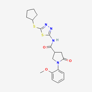 N-(5-(cyclopentylthio)-1,3,4-thiadiazol-2-yl)-1-(2-methoxyphenyl)-5-oxopyrrolidine-3-carboxamide
