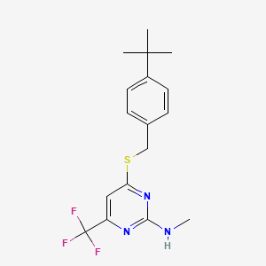 4-{[4-(tert-butyl)benzyl]sulfanyl}-N-methyl-6-(trifluoromethyl)-2-pyrimidinamine