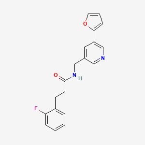 3-(2-fluorophenyl)-N-((5-(furan-2-yl)pyridin-3-yl)methyl)propanamide