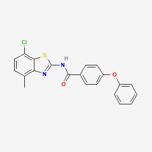 molecular formula C21H15ClN2O2S B2887963 N-(7-chloro-4-methyl-1,3-benzothiazol-2-yl)-4-phenoxybenzamide CAS No. 920467-42-1