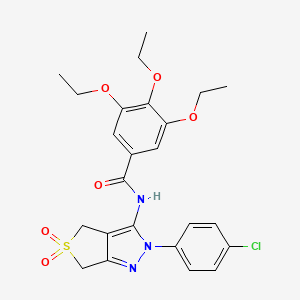 molecular formula C24H26ClN3O6S B2887974 N-[2-(4-chlorophenyl)-5,5-dioxo-2H,4H,6H-5lambda6-thieno[3,4-c]pyrazol-3-yl]-3,4,5-triethoxybenzamide CAS No. 449791-49-5
