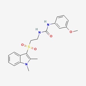 molecular formula C20H23N3O4S B2887976 1-(2-((1,2-dimethyl-1H-indol-3-yl)sulfonyl)ethyl)-3-(3-methoxyphenyl)urea CAS No. 946291-51-6