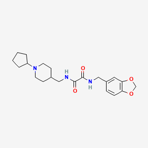 molecular formula C21H29N3O4 B2887982 N-[(2H-1,3-benzodioxol-5-yl)methyl]-N'-[(1-cyclopentylpiperidin-4-yl)methyl]ethanediamide CAS No. 953137-78-5