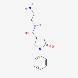 molecular formula C13H17N3O2 B2887988 N-(2-aminoethyl)-5-oxo-1-phenylpyrrolidine-3-carboxamide CAS No. 1224165-26-7