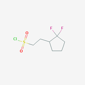 molecular formula C7H11ClF2O2S B2887993 2-(2,2-Difluorocyclopentyl)ethane-1-sulfonyl chloride CAS No. 1780479-64-2