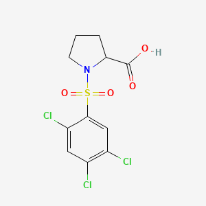 molecular formula C11H10Cl3NO4S B2887998 1-[(2,4,5-Trichlorophenyl)sulfonyl]-2-pyrrolidinecarboxylic acid CAS No. 251097-12-8