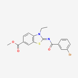(E)-methyl 2-((3-bromobenzoyl)imino)-3-ethyl-2,3-dihydrobenzo[d]thiazole-6-carboxylate
