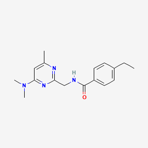molecular formula C17H22N4O B2888013 N-{[4-(dimethylamino)-6-methylpyrimidin-2-yl]methyl}-4-ethylbenzamide CAS No. 1797329-38-4