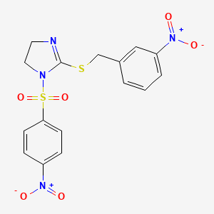 2-[(3-Nitrophenyl)methylsulfanyl]-1-(4-nitrophenyl)sulfonyl-4,5-dihydroimidazole