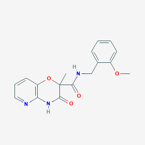 molecular formula C17H17N3O4 B2888025 N-(2-methoxybenzyl)-2-methyl-3-oxo-3,4-dihydro-2H-pyrido[3,2-b][1,4]oxazine-2-carboxamide CAS No. 861211-37-2