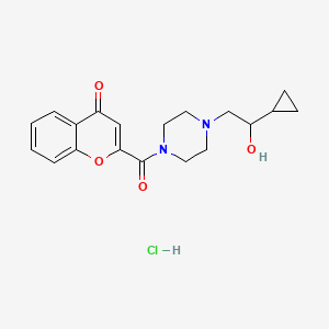 2-(4-(2-cyclopropyl-2-hydroxyethyl)piperazine-1-carbonyl)-4H-chromen-4-one hydrochloride