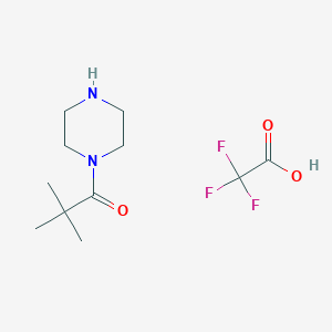 molecular formula C11H19F3N2O3 B2888027 2,2-Dimethyl-1-piperazin-1-ylpropan-1-one;2,2,2-trifluoroacetic acid CAS No. 2172787-26-5