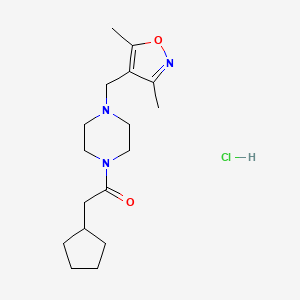 2-Cyclopentyl-1-(4-((3,5-dimethylisoxazol-4-yl)methyl)piperazin-1-yl)ethanone hydrochloride