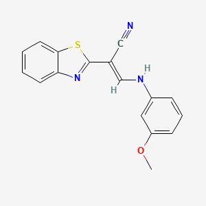 (2E)-2-(1,3-benzothiazol-2-yl)-3-[(3-methoxyphenyl)amino]prop-2-enenitrile