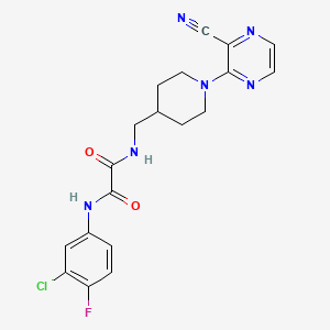 N1-(3-chloro-4-fluorophenyl)-N2-((1-(3-cyanopyrazin-2-yl)piperidin-4-yl)methyl)oxalamide