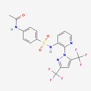 N-{4-[({2-[3,5-bis(trifluoromethyl)-1H-pyrazol-1-yl]-3-pyridinyl}amino)sulfonyl]phenyl}acetamide