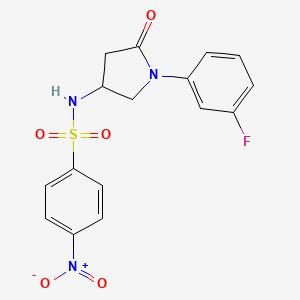 N-(1-(3-fluorophenyl)-5-oxopyrrolidin-3-yl)-4-nitrobenzenesulfonamide