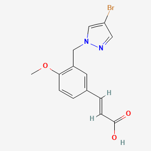 molecular formula C14H13BrN2O3 B2888065 (2E)-3-{3-[(4-bromo-1H-pyrazol-1-yl)methyl]-4-methoxyphenyl}acrylic acid CAS No. 1020050-93-4
