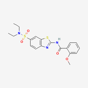 molecular formula C19H21N3O4S2 B2888076 N-[6-(diethylsulfamoyl)-1,3-benzothiazol-2-yl]-2-methoxybenzamide CAS No. 708222-57-5