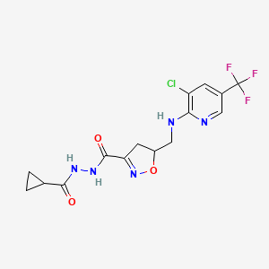 5-({[3-chloro-5-(trifluoromethyl)-2-pyridinyl]amino}methyl)-N'-(cyclopropylcarbonyl)-4,5-dihydro-3-isoxazolecarbohydrazide
