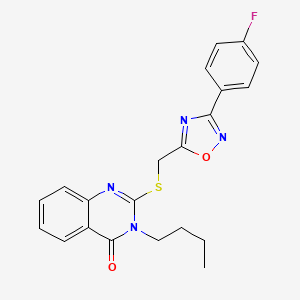 3-Butyl-2-[[3-(4-fluorophenyl)-1,2,4-oxadiazol-5-yl]methylsulfanyl]quinazolin-4-one