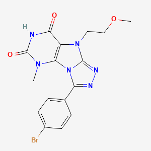 3-(4-bromophenyl)-9-(2-methoxyethyl)-5-methyl-5H-[1,2,4]triazolo[4,3-e]purine-6,8(7H,9H)-dione