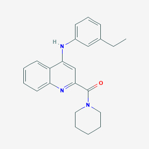 molecular formula C23H25N3O B2888104 N-(3-ethylphenyl)-2-(piperidine-1-carbonyl)quinolin-4-amine CAS No. 1226429-77-1