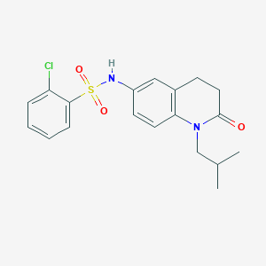 molecular formula C19H21ClN2O3S B2888108 2-chloro-N~1~-(1-isobutyl-2-oxo-1,2,3,4-tetrahydro-6-quinolinyl)-1-benzenesulfonamide CAS No. 946270-77-5
