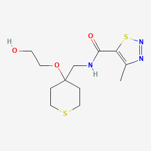 N-((4-(2-hydroxyethoxy)tetrahydro-2H-thiopyran-4-yl)methyl)-4-methyl-1,2,3-thiadiazole-5-carboxamide
