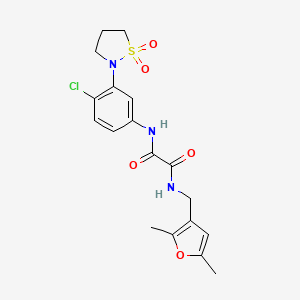 N1-(4-chloro-3-(1,1-dioxidoisothiazolidin-2-yl)phenyl)-N2-((2,5-dimethylfuran-3-yl)methyl)oxalamide