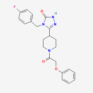 molecular formula C22H23FN4O3 B2888115 4-(4-fluorobenzyl)-5-[1-(phenoxyacetyl)piperidin-4-yl]-2,4-dihydro-3H-1,2,4-triazol-3-one CAS No. 1775541-85-9