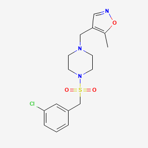 4-((4-((3-Chlorobenzyl)sulfonyl)piperazin-1-yl)methyl)-5-methylisoxazole