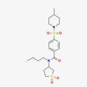 molecular formula C21H32N2O5S2 B2888125 N-butyl-N-(1,1-dioxidotetrahydrothiophen-3-yl)-4-((4-methylpiperidin-1-yl)sulfonyl)benzamide CAS No. 898405-51-1