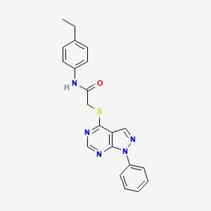 molecular formula C21H19N5OS B2888139 N-(4-ethylphenyl)-2-({1-phenyl-1H-pyrazolo[3,4-d]pyrimidin-4-yl}sulfanyl)acetamide CAS No. 586987-43-1