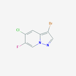 molecular formula C7H3BrClFN2 B2888141 3-Bromo-5-chloro-6-fluoropyrazolo[1,5-a]pyridine CAS No. 1427450-73-4
