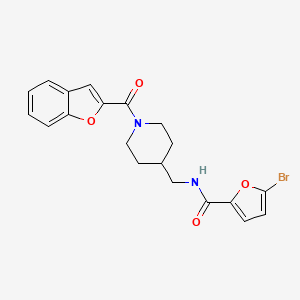 molecular formula C20H19BrN2O4 B2888151 N-((1-(benzofuran-2-carbonyl)piperidin-4-yl)methyl)-5-bromofuran-2-carboxamide CAS No. 1235089-65-2