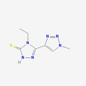 molecular formula C7H10N6S B2888157 4-ethyl-3-(1-methyl-1H-1,2,3-triazol-4-yl)-4,5-dihydro-1H-1,2,4-triazole-5-thione CAS No. 1862807-82-6