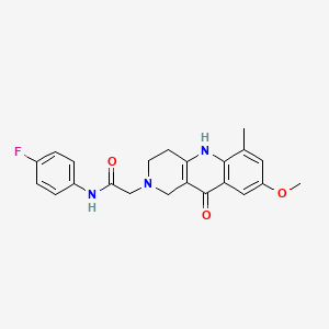 molecular formula C22H22FN3O3 B2888161 N-(4-fluorophenyl)-2-(8-methoxy-6-methyl-10-oxo-3,4,5,10-tetrahydrobenzo[b][1,6]naphthyridin-2(1H)-yl)acetamide CAS No. 1326910-67-1