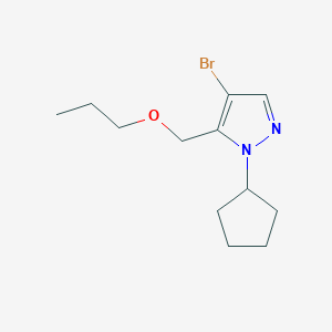 molecular formula C12H19BrN2O B2888162 4-bromo-1-cyclopentyl-5-(propoxymethyl)-1H-pyrazole CAS No. 1856048-08-2