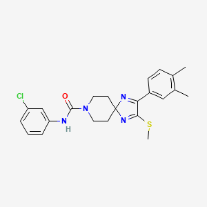 molecular formula C23H25ClN4OS B2888163 N-(3-氯苯基)-2-(3,4-二甲苯基)-3-(甲硫基)-1,4,8-三氮杂螺[4.5]癸-1,3-二烯-8-甲酰胺 CAS No. 894885-58-6