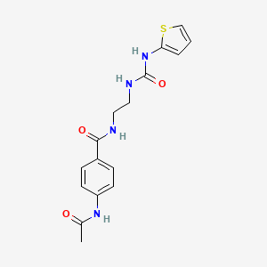 molecular formula C16H18N4O3S B2888165 4-acetamido-N-(2-(3-(thiophen-2-yl)ureido)ethyl)benzamide CAS No. 1171794-48-1