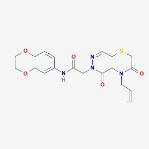 molecular formula C19H18N4O5S B2888166 1-methyl-5-[4-oxo-4-(4-propylpiperazin-1-yl)butanoyl]-3-(pyrrolidin-1-ylcarbonyl)-4,5,6,7-tetrahydro-1H-pyrazolo[4,3-c]pyridine CAS No. 1251624-75-5